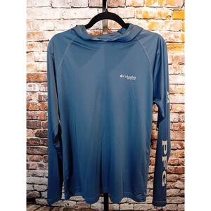 Men's Columbia Adult Hoodie Size Small Lightweight Blue PFG